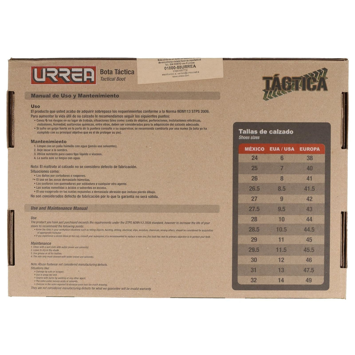 Urrea Herramientas USZT75 Bota de Seguridad Táctica, 7