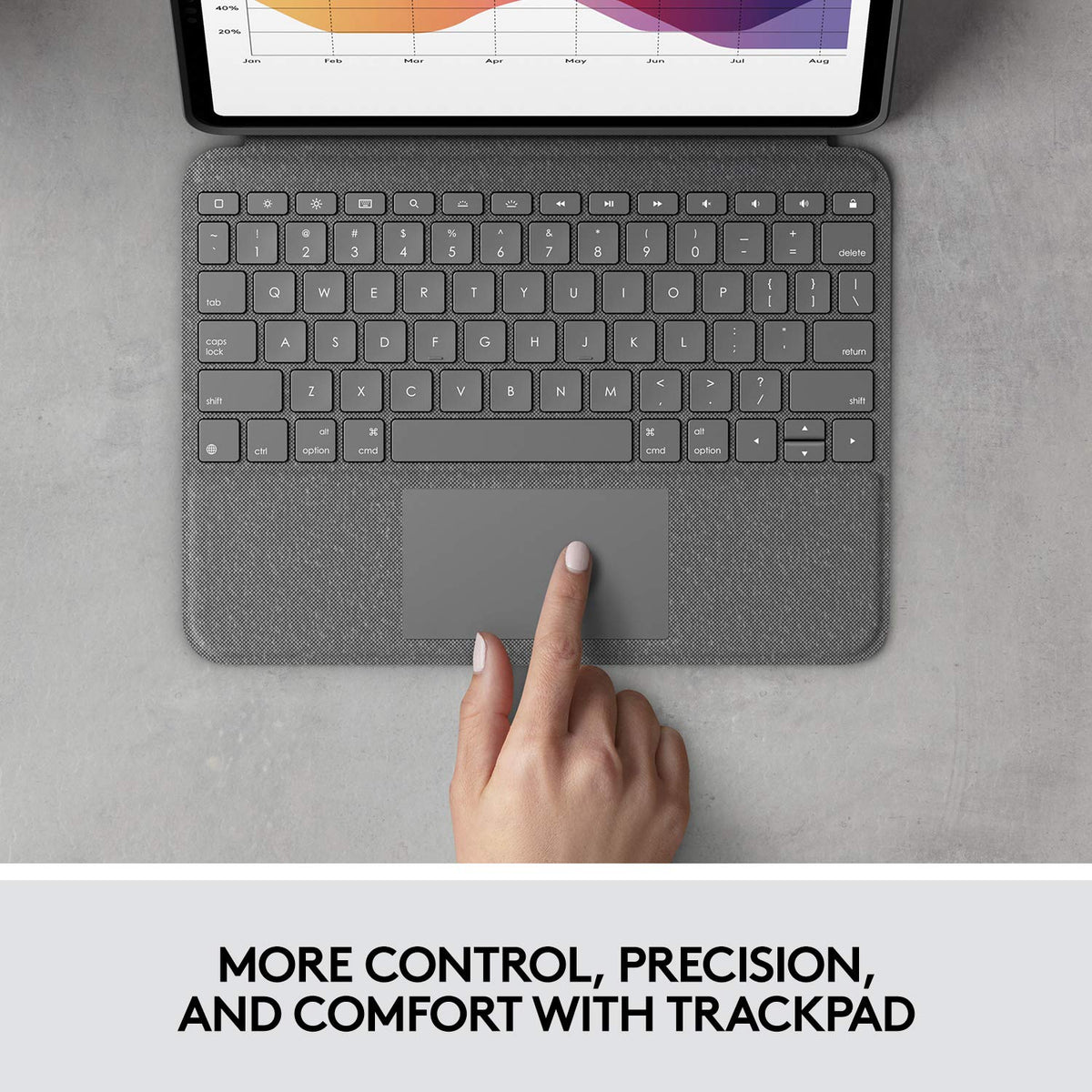 Logitech Folio Touch para iPad, Funda con Teclado con Trackpad y conexión Smart Connector para iPad Air (4ª y 5ª generación) - Grafito