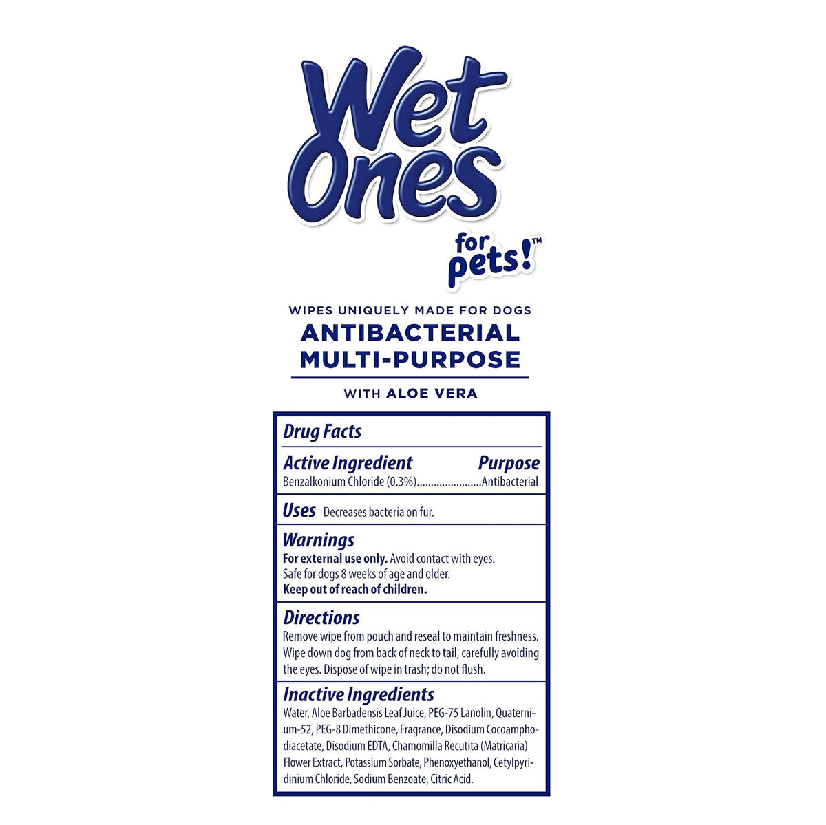Wet Ones for Pets Multi-Purpose Dog Wipes with Aloe Vera, 50 Count - 3 Pack | Dog Wipes for All Dogs in Tropical Splash, Wipes for Paws & All Purpose | 150 Count Total