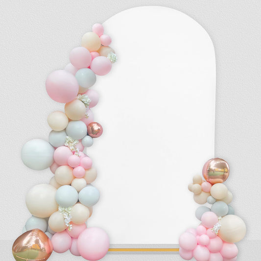 SoarDream - Funda de Arco de Boda de 7.2 pies, de Elastano Blanco, para Arco, para Boda, Cubierta de Arco de Chiara, Tela elástica para Novia, Baby Shower, cumpleaños, Fiesta de cumpleaños