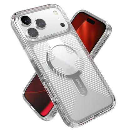 Speck GEMSHELL Grip +MS Funda para iPhone 17 Pro MAX, Transparente/Transparente, Agarre Protector Delgado, protección contra caídas, Compatible con MagSafe