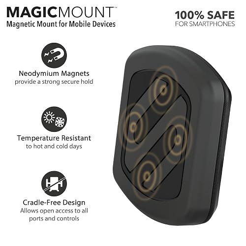 Scosche MAGVM2B - Soporte magnético para dispositivos móviles, Negro, 1 unidad