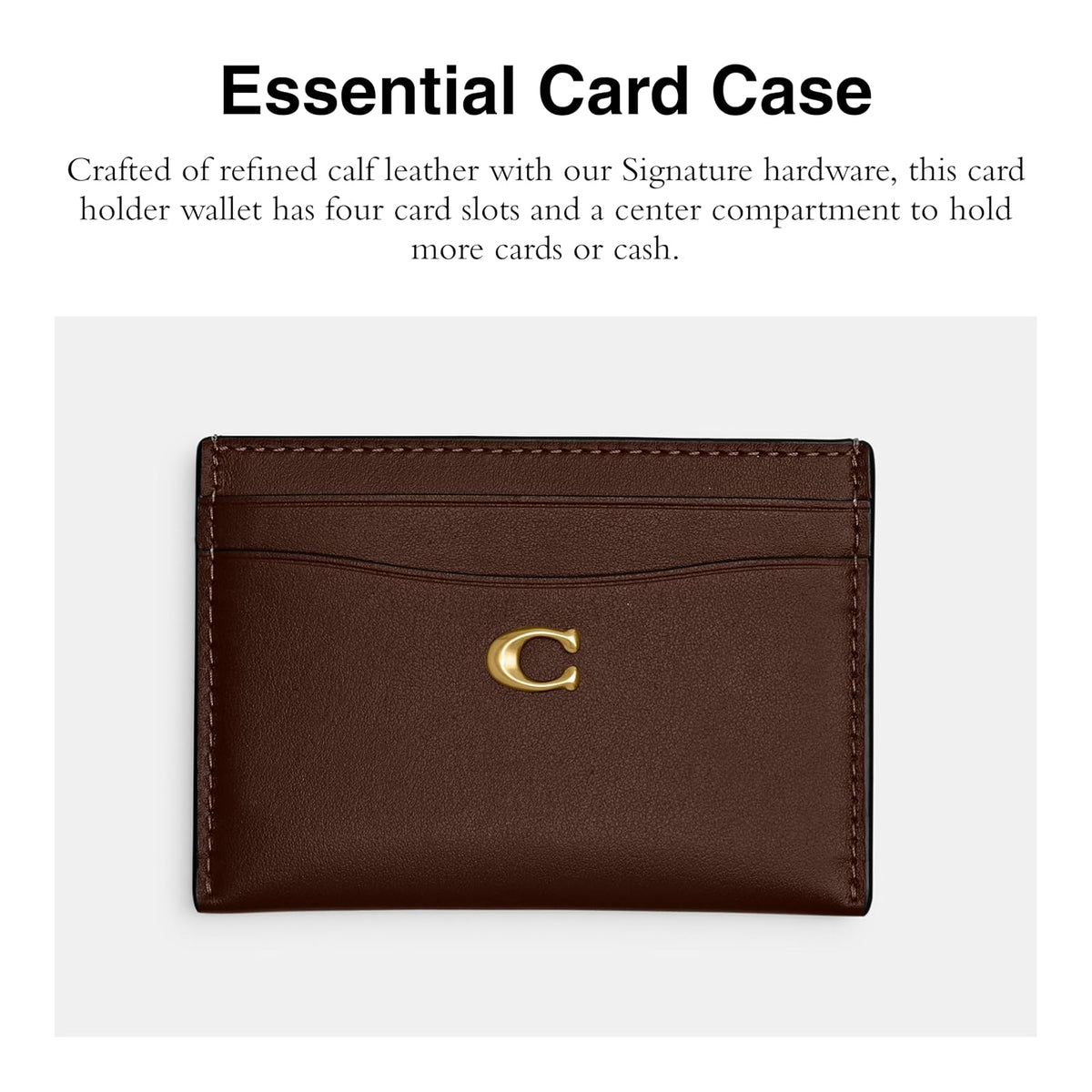 Coach - Funda de piel acolchada para tarjetas