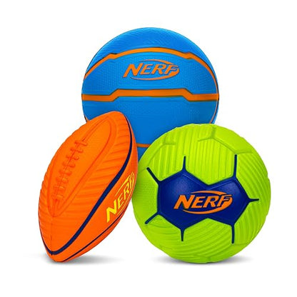 Nerf - Juego de Mini Pelota Deportiva de Espuma, fútbol de Espuma, balón de fútbol + Juego Deportivo de Espuma Suave para niños