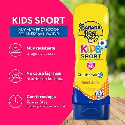 Banana Boat Kids Sport Loción Protector Solar 50+ FPS 180ml