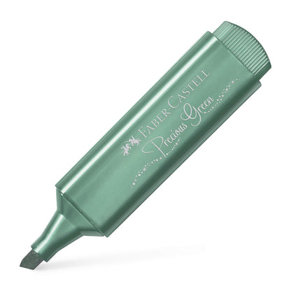 Faber-Castell. Pack 8 textliner 46 metálicos, colores, verde, azul, violeta, rosa, rosa perlado, plata, oro y rojo. Presentación creative studio