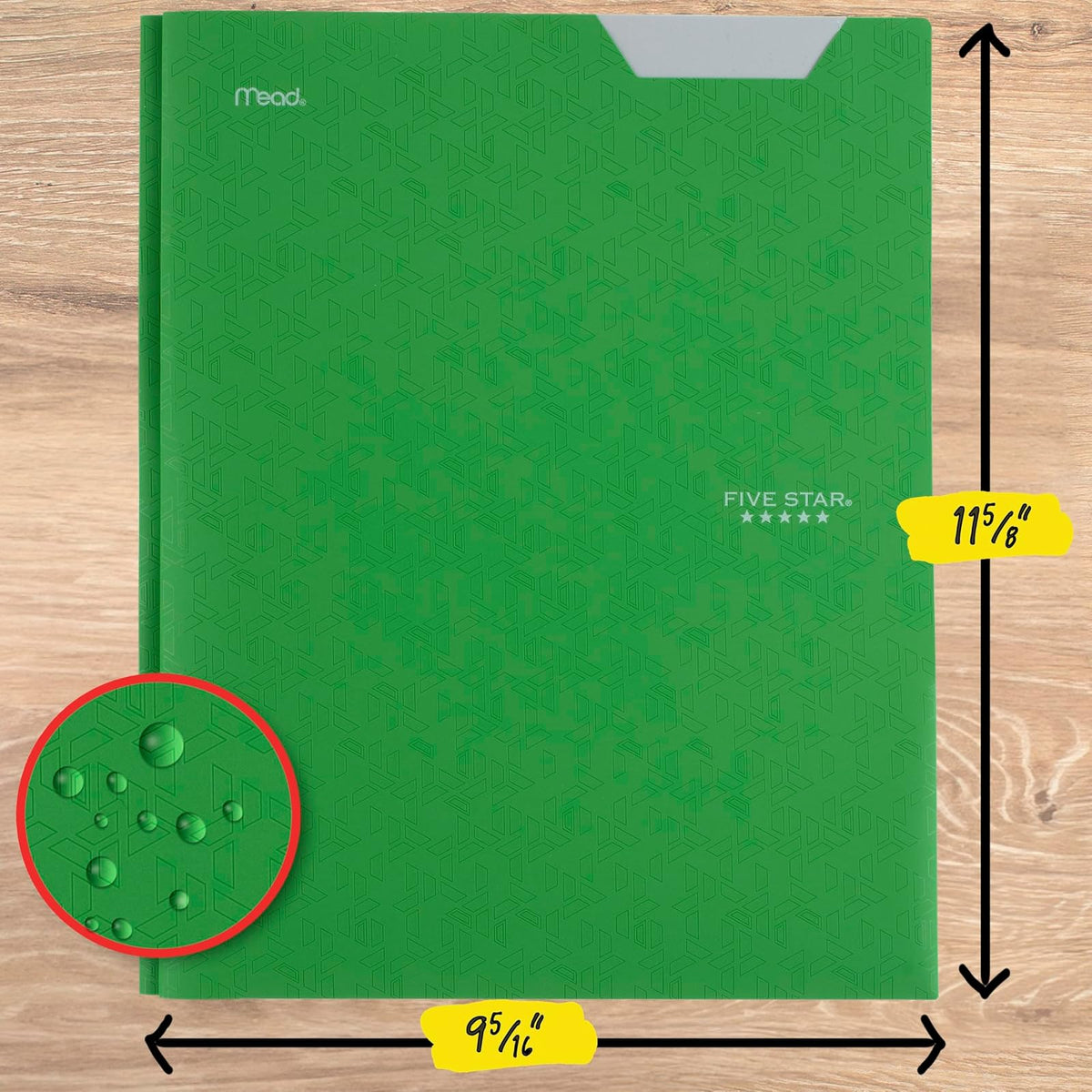 Five Star Carpetas de 2 Bolsillos, Paquete de 4, Plástico con Pestañas, Capacidad Carta