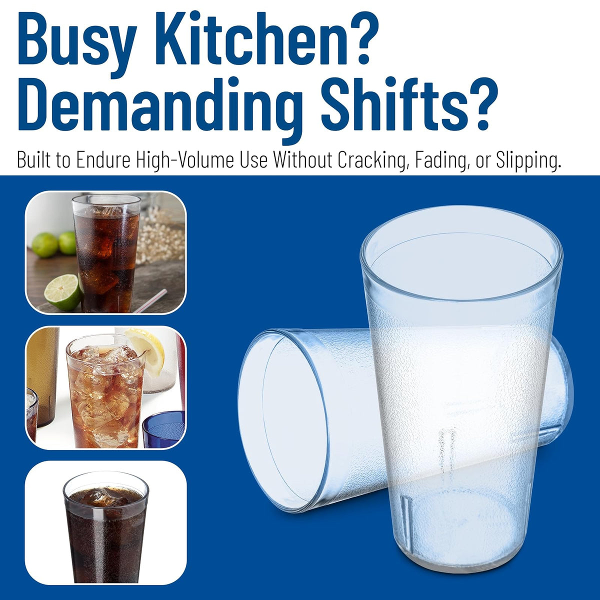CFS Stackable™ Vaso de plástico transparente de 16 onzas (paquete de 72)