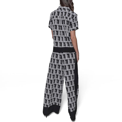 Karl Lagerfeld - Camisa de Campamento Esencial con Cuello múltiple para Mujer