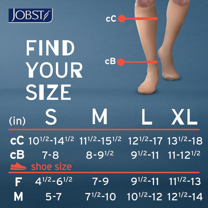 Jobst Activa Calcetines de Compresión Opacos 15-20 mmHg hasta la Rodilla Puntera Cerrada Bronce Solar Talla L