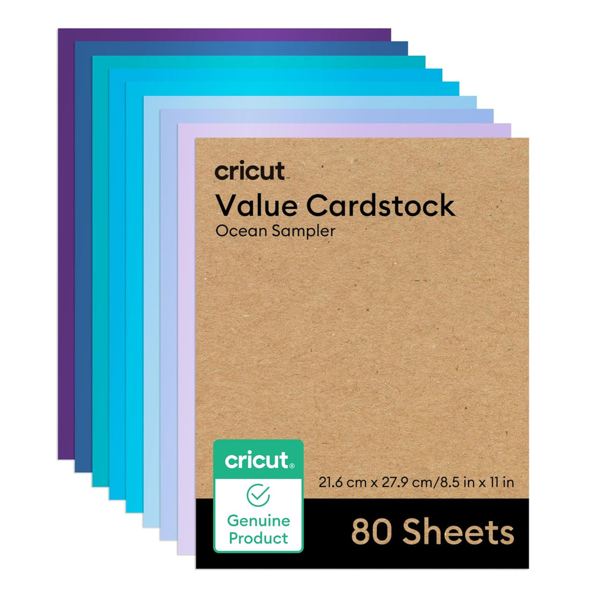 Cricut Value Cardstock Rainbow Sampler, 125 Hojas Tamaño Carta - blanco