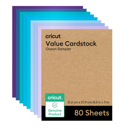 Cricut Value Cardstock Rainbow Sampler, 125 Hojas Tamaño Carta - blanco