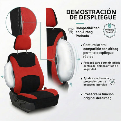 FH Group - Juego Completo de Fundas para Asientos de Automóvil con alfombras, Funda para Volante y Almohadillas para Orejas para cinturón de Seguridad, Ajuste Universal para Automóviles, Camiones y SUV, Color