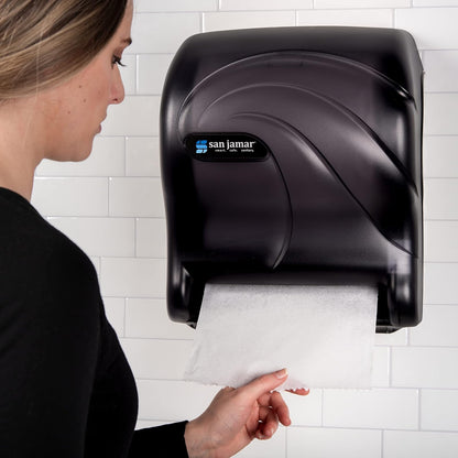 San Jamar Tear-N-Dry Essence - Dispensador automático de Toallas de Papel para baño, cocinas y restaurantes, plástico, 10 x 14.75 x 12.25 Pulgadas, Color Negro