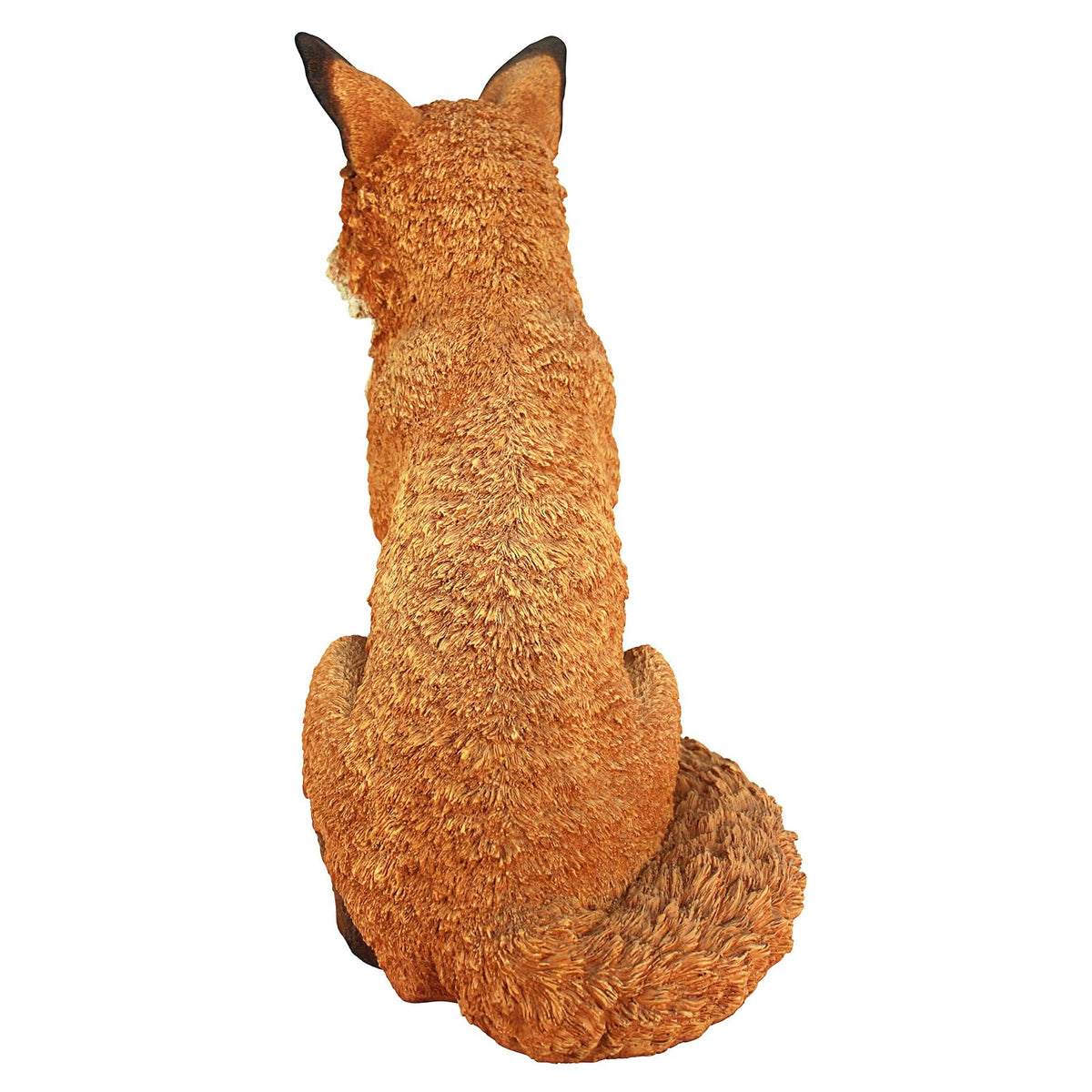 Design Toscano Simon The Woodland Fox Estatua de jardín para Interiores y Exteriores para Patio, Piscina o césped, 18 Pulgadas de Alto, Resina de Piedra fundida, Pintura roja y Naranja