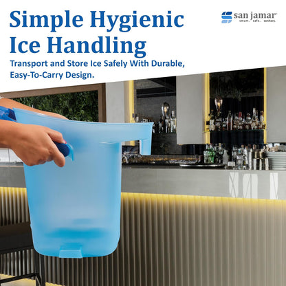 San Jamar Bolsa de hielo ligera de plástico, 6 galones, azul
