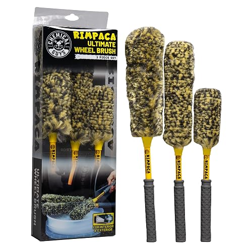 Chemical Guys Rimpaca Ultimate Wheel Brush Juego de 3 Piezas, Seguro para Automóviles, Camiones, todoterrenos, caravanas, Motocicletas y más