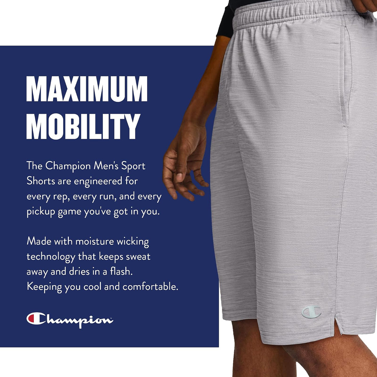 Champion Pantalones Cortos Deportivos Que absorben la Humedad Pantalones Cortos para Hombre