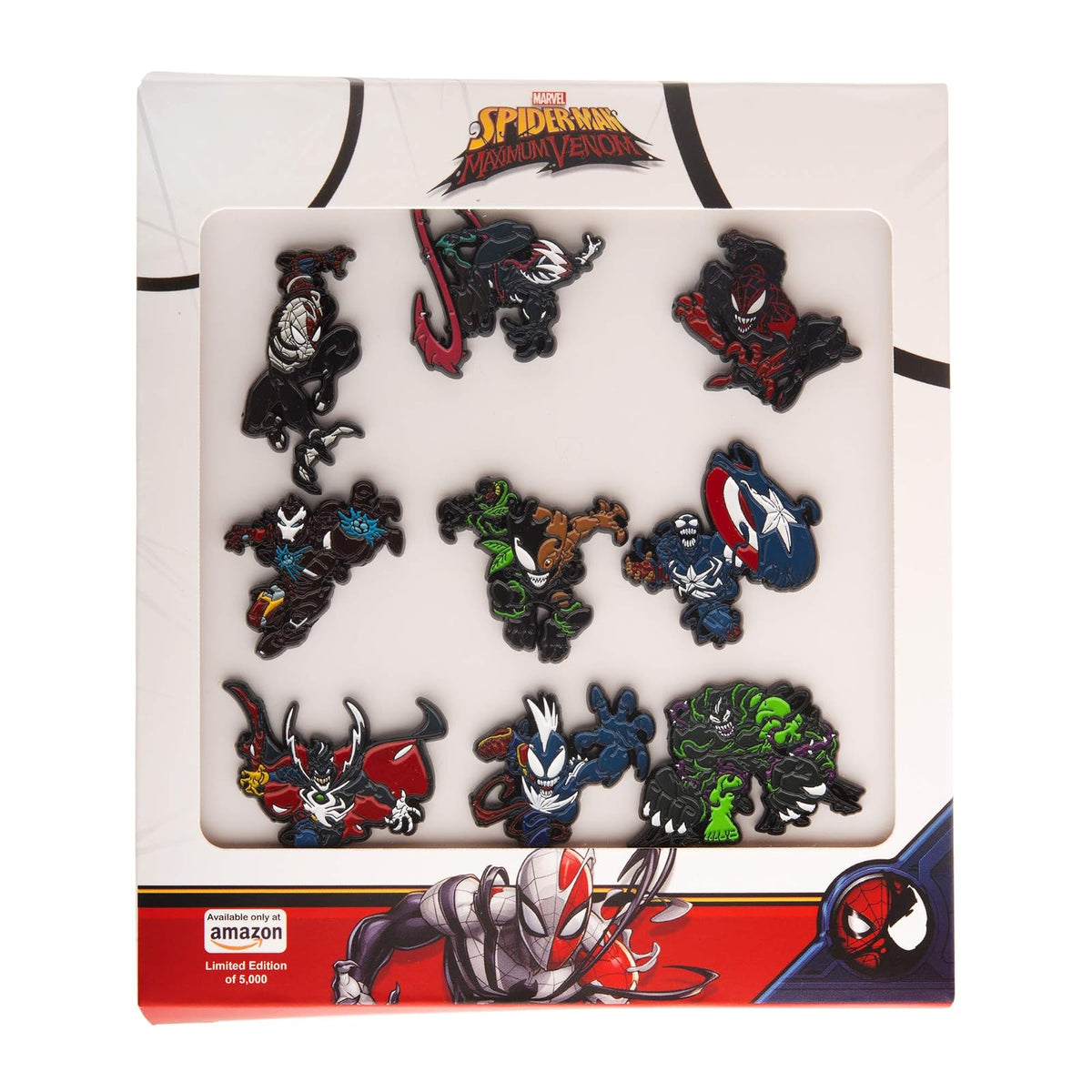 Marvel Producto Oficial de 9 Personajes venomizados Masculinos/héroes de edición Limitada a Base de Metal y esmaltado. (Exclusivo de ).