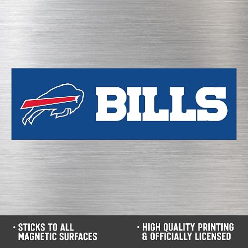 Rico Industries NFL - Imán de fútbol Buffalo Bills de 4 x 10 Pulgadas, diseño de espíritu de Equipo, decoración del hogar, refrigerador, Oficina, Cocina