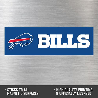 Rico Industries NFL - Imán de fútbol Buffalo Bills de 4 x 10 Pulgadas, diseño de espíritu de Equipo, decoración del hogar, refrigerador, Oficina, Cocina