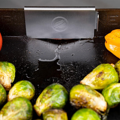 5188 Puerta Trasera para Engrasar con 3 Ganchos Magnéticos y Soporte de Herramientas para Plancha Barbacoa, Plateado