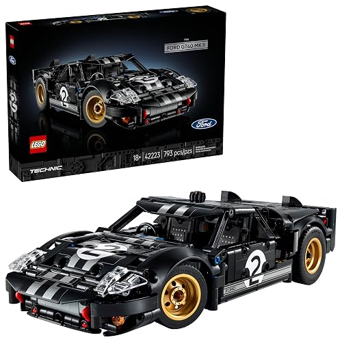 LEGO Technic Auto de Carreras Ford GT40 MKII de 1966 – Kit de Construcción de Modelo de Vehículo para Mayores de 18 Años – Modelo Coleccionable con Dirección y Motor V8 – 42223