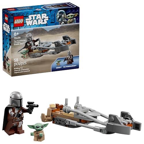 LEGO Star Wars Moto Speeder del Mandaloriano y Grogu – Set de Construcción de Juguete – Vehículo y 2 Personajes de Star Wars – Regalo para Niños y Niñas Mayores de 6 Años – 75436