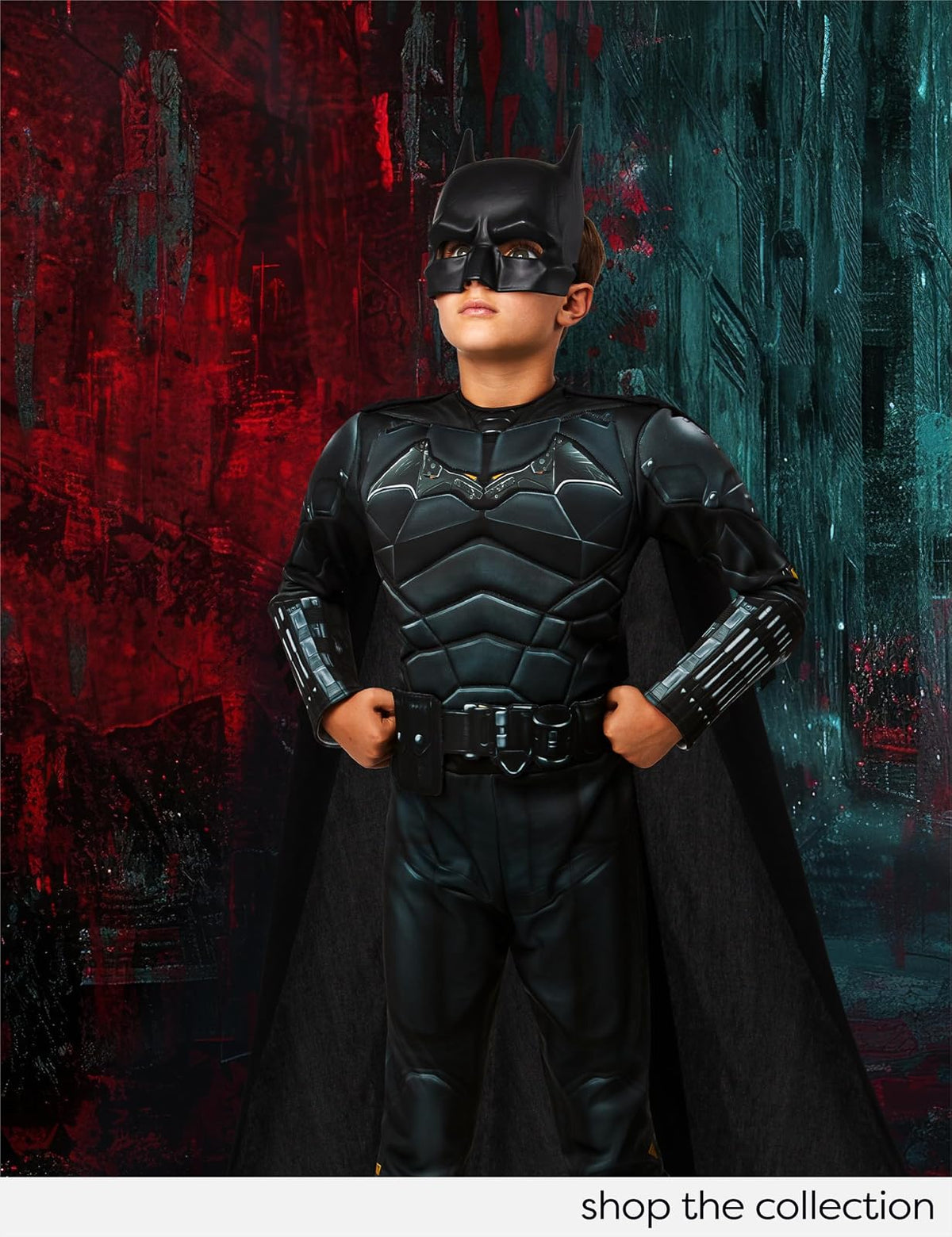 Rubie's 702987L DC - Disfraz de Batman Deluxe para niños, mostrado, grande