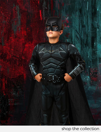 Rubie's 702987L DC - Disfraz de Batman Deluxe para niños, mostrado, grande