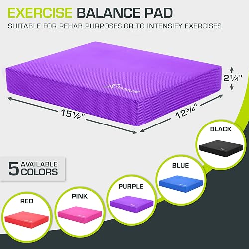 ProsourceFit - Almohadilla de equilibrio para ejercicios de 38 x 30 pulgadas, color morado (ps-1038-bp-r-purple)