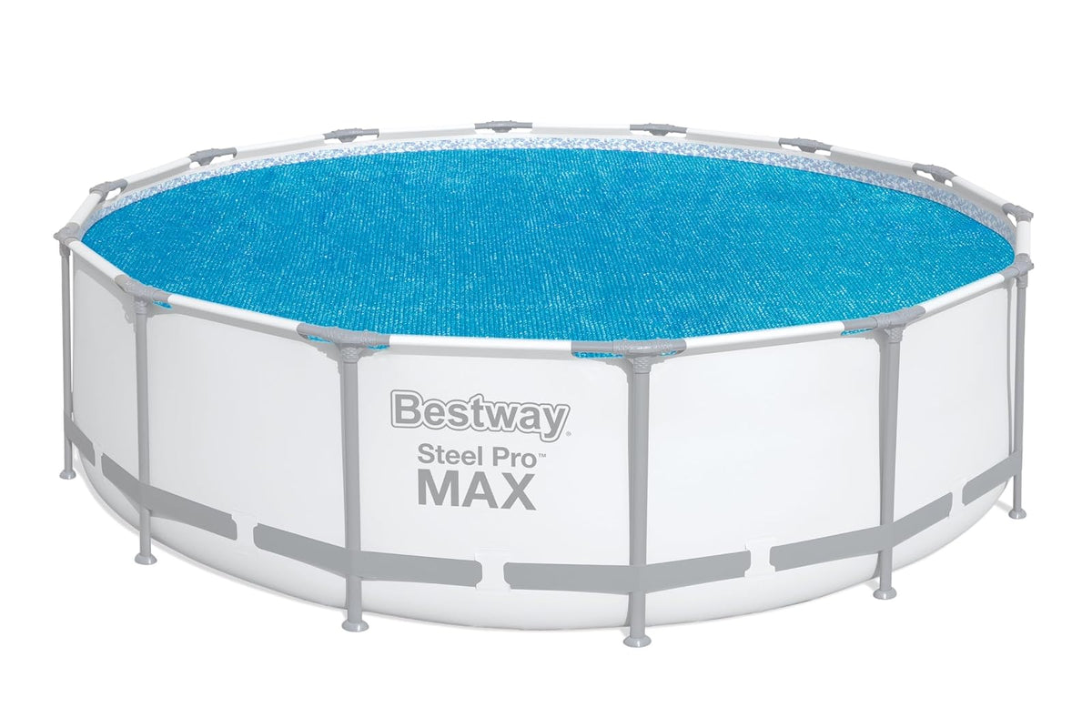 Bestway - Cubierta Solar Redonda para Piscina sobre el Piso, 3,96 m x 4,27 m x 4,57 m