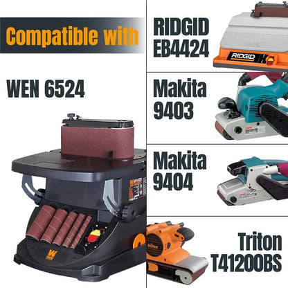 POWERTEC 110030 - Correas de lijado de 4 x 24 pulgadas, 10 unidades, correa de lijado de óxido de aluminio de grano 180, papel de lija para correa oscilante y lijadora de husillo