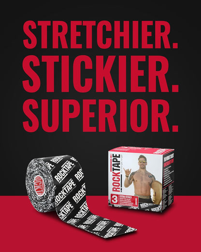 RockTape Kinesiology Tape para Deportistas, Resistente al Agua, Reducir el Dolor y Lesiones Recuperación, 5,1 cm X 16,4 pies, Uncut o precortado Tiras