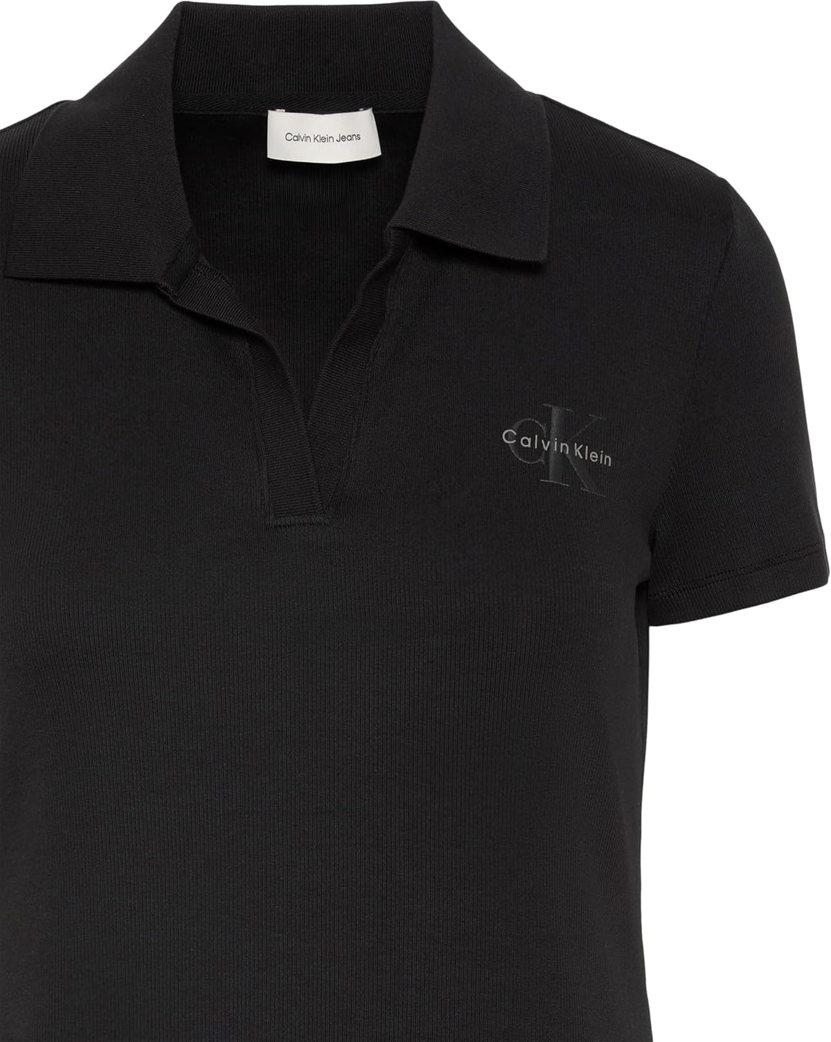 Calvin Klein SS MONOLOGO 2X2 Baby Rib Polo Dress Vestido Mujer