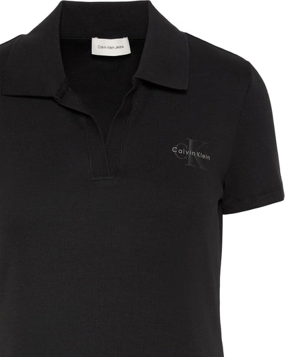 Calvin Klein SS MONOLOGO 2X2 Baby Rib Polo Dress Vestido Mujer