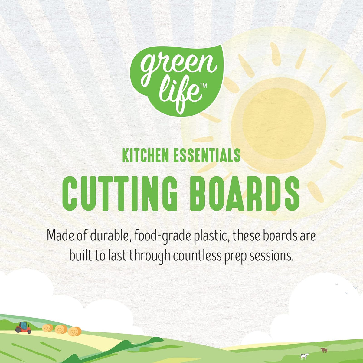 GreenLife - Juego de 2 tablas de cortar para cocina, apto para lavaplatos, extra duradero, rosa suave