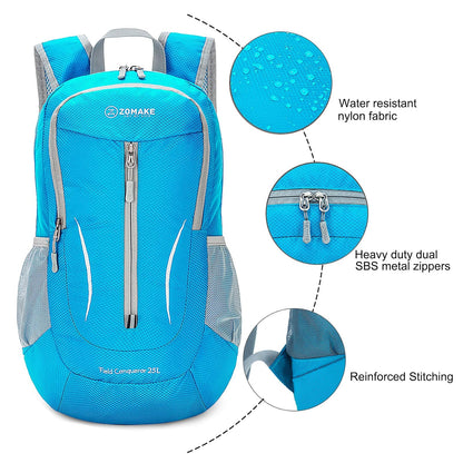 ZOMAKE Ultra Lightweight Packable Backpack 25L, Foldable Hiking Backpacks Water Resistant Small Folding Daypack for Travel