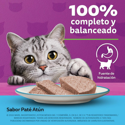Whiskas Alimento para Gato Adulto en Lata, Sabor Res, Paquete de 24 Piezas, 350g c/u