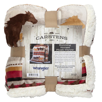 Carstens - Manta de Forro Polar Sherpa, Lake House, 54 x 68 Pulgadas - Caballos corriendo