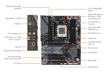 GIGABYTE B650 Eagle AX AM5 LGA 1718 AMD B650 ATX, DDR5 Triple M.2, PCIe 5.0, USB 3.2 Gen2x2 Tipo-C, AMD Wi-Fi 6E, Realtek GbE LAN