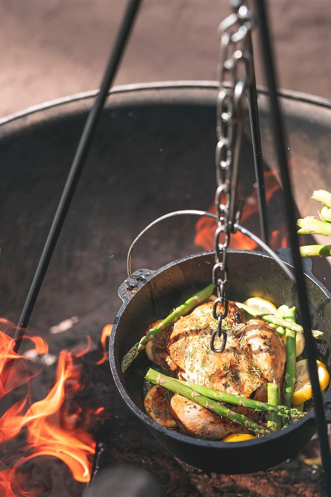 Stansport Cast Iron Camping Tripod for Outdoor Campfire Cooking