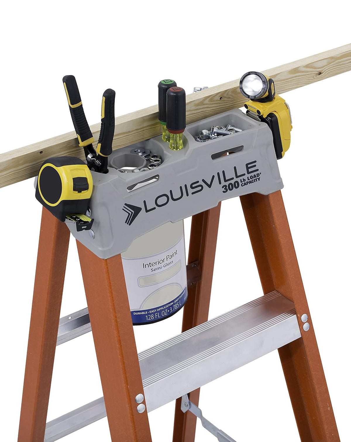 Louisville Ladder Resistente escalera de fibra de vidrio, capacidad de 136.08 kg, 1.21m (4ft), Anaranjado