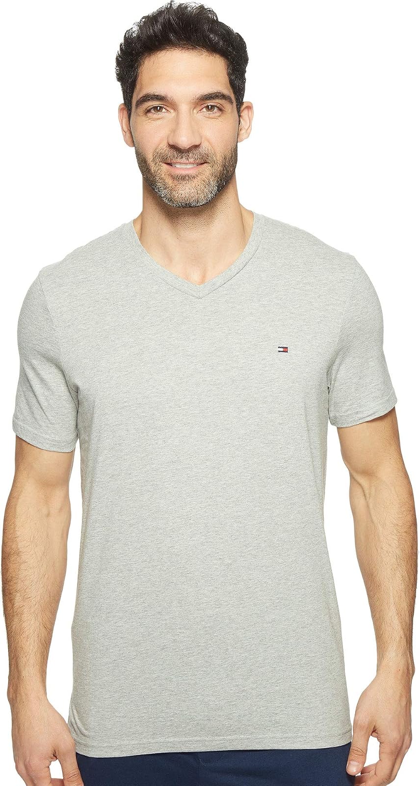 Tommy Hilfiger Men's Core Flag V-Neck Tee - M - Gris Caliente