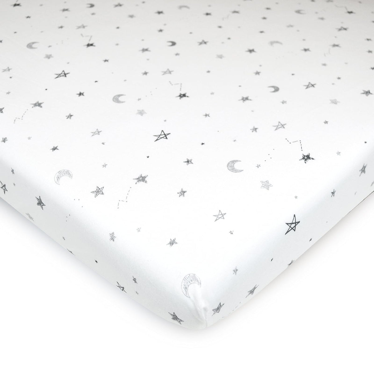 American Baby Company Sábana Ajustable de Algodón para Mini Cuna - Stars and Moon - Twin
