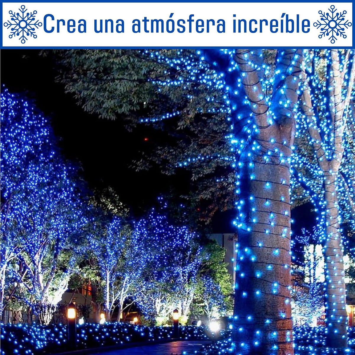 Luces Navideñas Series de Luces led - [PWEROAK Luces de Navidad 10M 200LED con 8 modos de iluminación Guirnalda de Luces de Navidad para Navidad/Halloween(10M 200LED Azul)