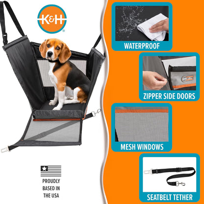 K&H Pet Products Hebilla N' Go Asiento de Automóvil para Mascotas, Gris, Small (21" x 13" x 19")