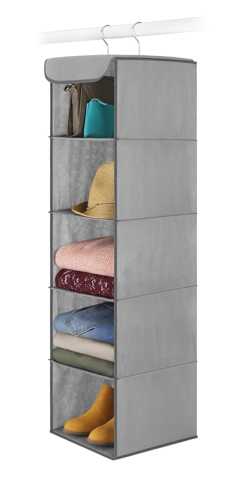 Whitmor - Bolsa de almacenamiento para debajo de la cama, color gris, Accesorio colgante, repisas grises, gris, Set of 1, 1