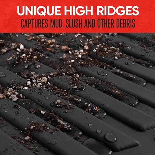 Motor Trend flextough Tortuga - Alfombrillas de Goma Resistente para Automóvil SUV Van & Truck - Todo Tipo de Clima protección - Plato Hondo (Negro), Negro