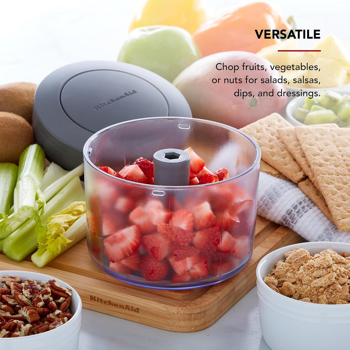 KitchenAid Picador manual de alimentos, gris carbón, 3.8 tazas